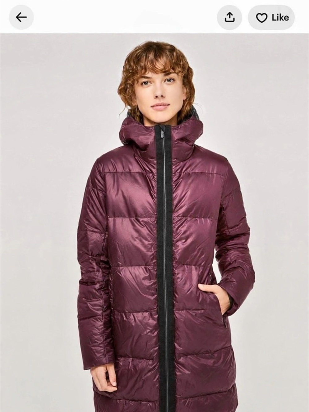 Lululemon Wunder Puff Long Jacket Hooded Puffer Purple